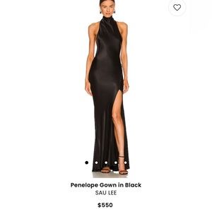 SAU LEE PENELOPE BACKLESS SATIN GOWN